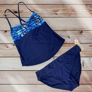 Peyton & Parker Blue Tankini Set Size 0X New